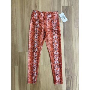 Pheel NWT Orange Snake Print Spirit Leggings S/M